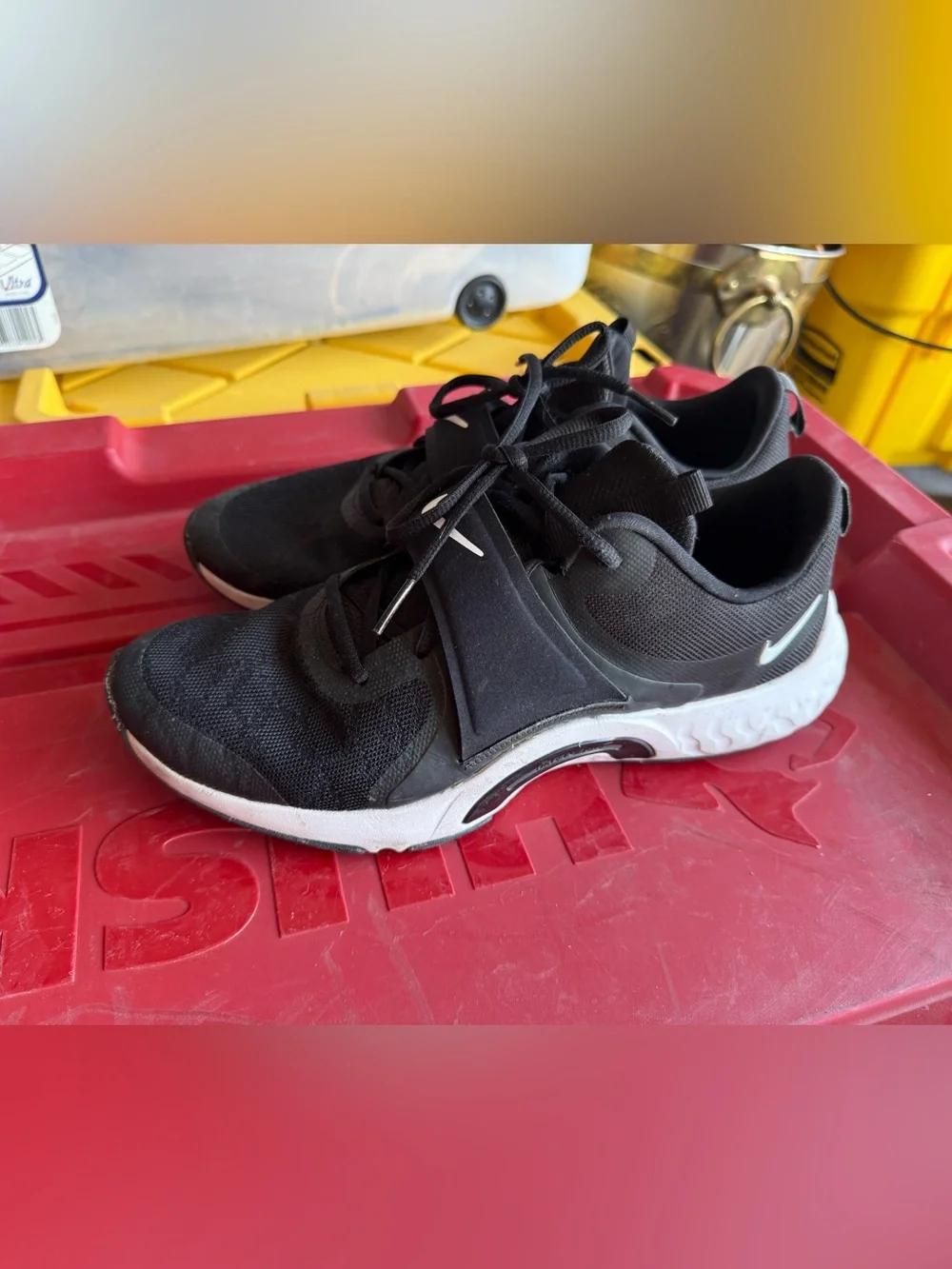 Nike Black and White Slip-On Lace Training Shoes